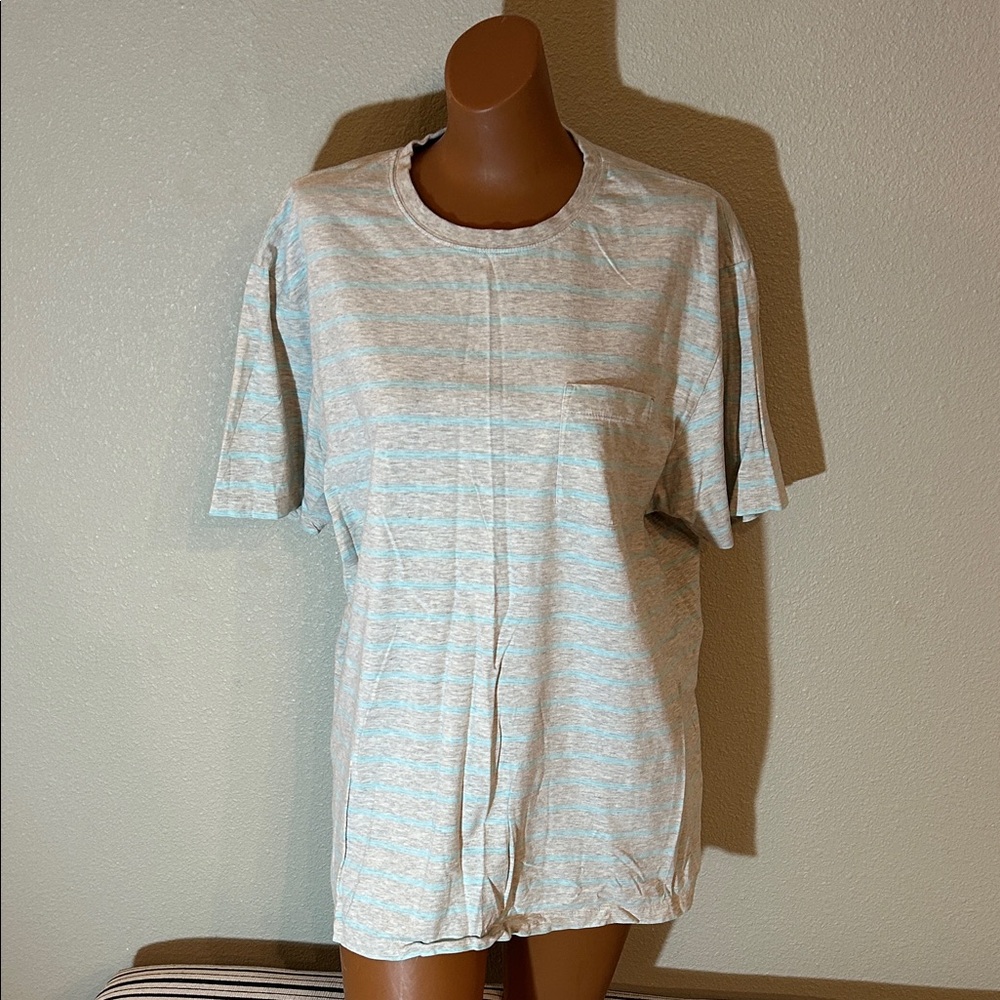 Patagonia Men’s Striped Tee - Light Blue and White
